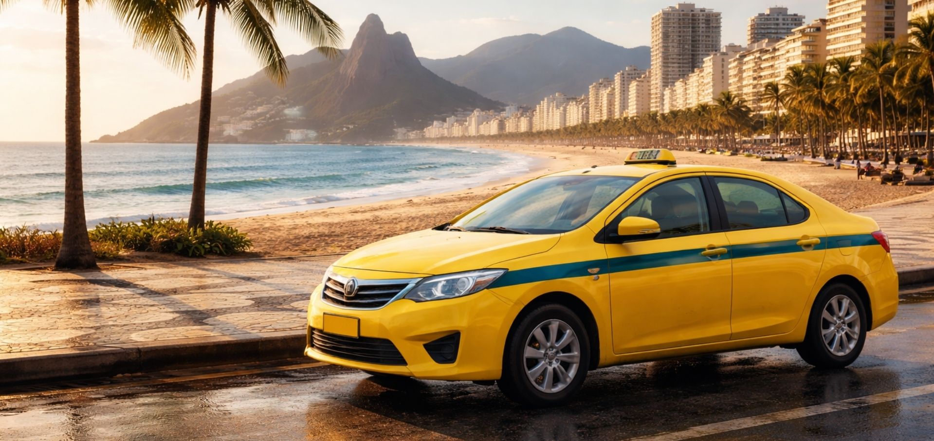 Motoristas profissionais da Táxi Leblon oferecendo atendimento personalizado